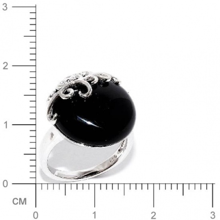 Кольцо с ониксами из серебра (арт. 906382)