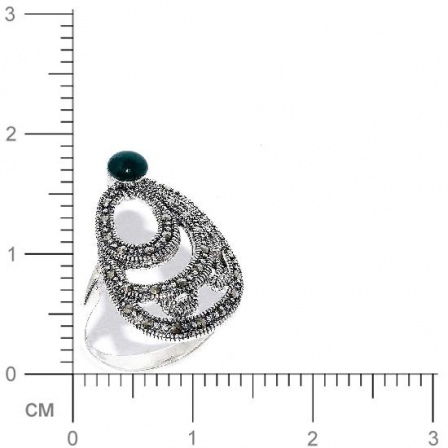 Кольцо с марказитами и агатами из серебра (арт. 906648)