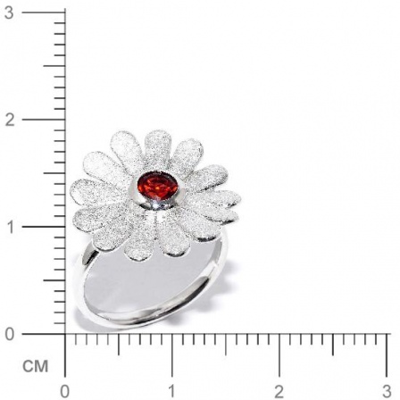 Кольцо Цветок с гранатами из серебра (арт. 907088)