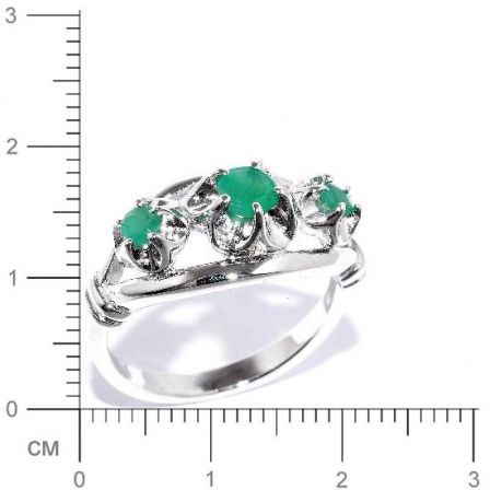 Кольцо с изумрудами из серебра (арт. 907333)