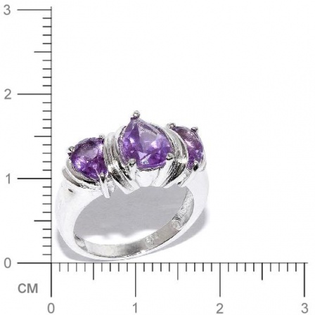 Кольцо с аметистами из серебра (арт. 907460)