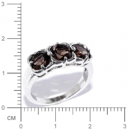 Кольцо с раухтопазами из серебра (арт. 907542)
