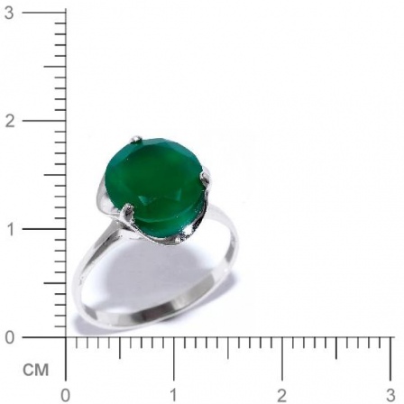 Кольцо с хризопразами из серебра (арт. 907600)
