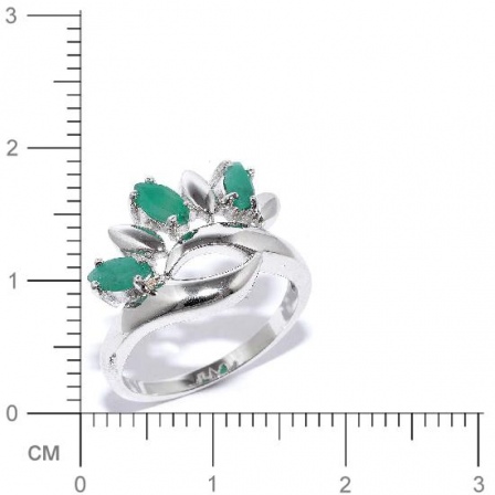 Кольцо с изумрудами из серебра (арт. 907714)