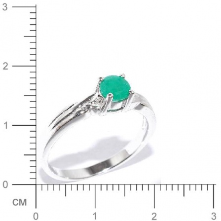 Кольцо с изумрудами из серебра (арт. 907858)