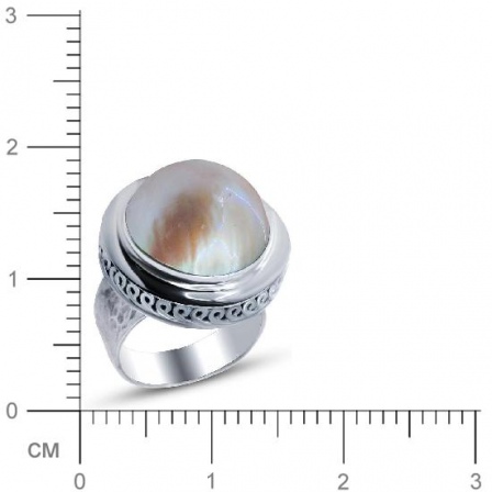 Кольцо с жемчугом из серебра (арт. 909522)