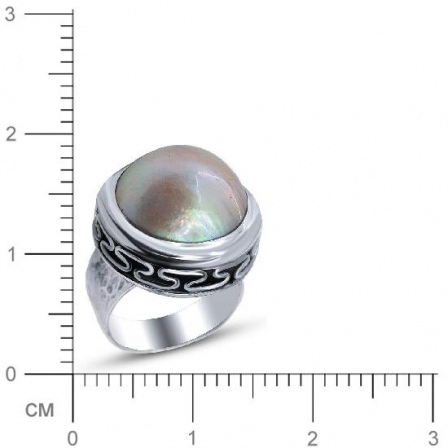 Кольцо с жемчугом из серебра (арт. 909525)
