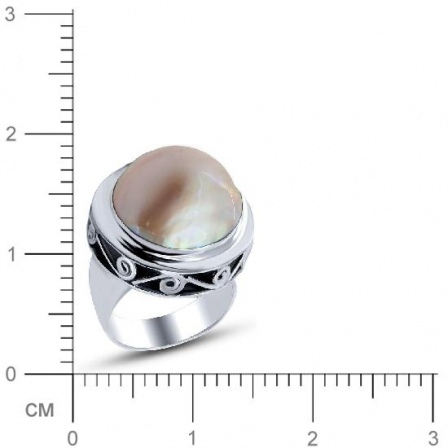Кольцо с жемчугом из серебра (арт. 909527)