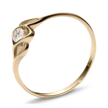 Кольцо с 1 бриллиантом из красного золота  (арт. 300240)