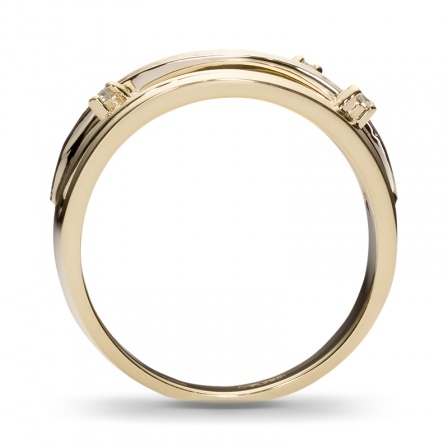 Кольцо с 20 бриллиантами из комбинированного золота 750 пробы (арт. 300885)