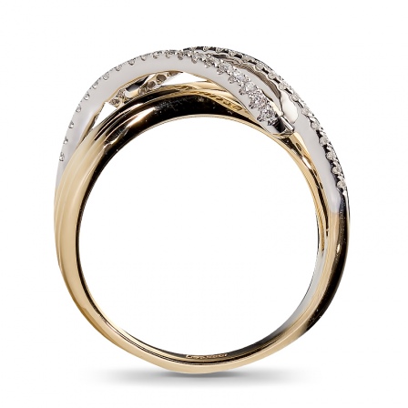 Кольцо с 40 бриллиантами из комбинированного золота  (арт. 303102)