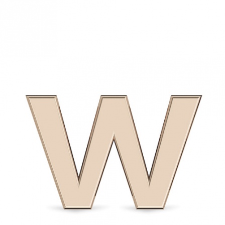Подвеска Буква "W"  из красного золота (арт. 334449)