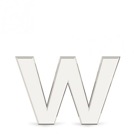 Подвеска Буква "W" из белого золота (арт. 334928)