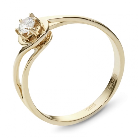 Кольцо с бриллиантом из желтого золота (арт. 337026)