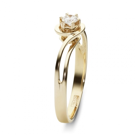 Кольцо с бриллиантом из желтого золота (арт. 337026)