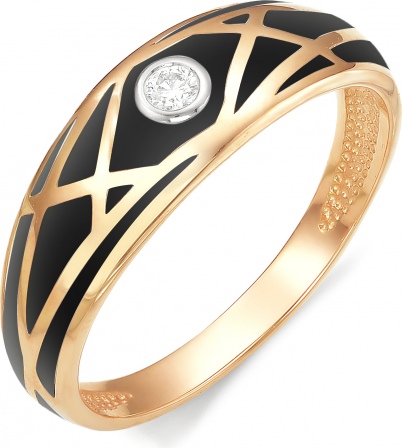 Кольцо с бриллиантом из красного золота (арт. 814834)