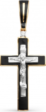 Крестик с бриллиантом из красного золота (арт. 814923)