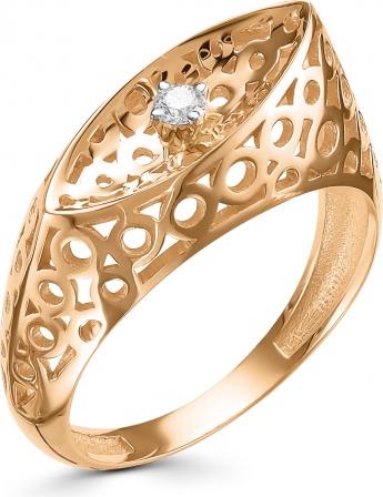 Кольцо с 1 бриллиантом из красного золота (арт. 817052)