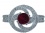 Кольцо с гранатами и фианитами из серебра