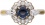 Кольцо с сапфиром и бриллиантами из комбинированного золота 750 пробы