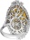 Кольцо с опалом, сапфирами и бриллиантами из белого золота