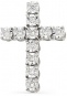 Крестик с 11 бриллиантами из белого золота