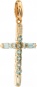 Крестик с 12 топазами из красного золота