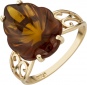 Кольцо Цветок с 1 цитрином из красного золота