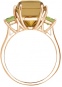 Кольцо с цитрином и хризолитами из жёлтого золота
