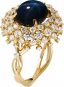 Кольцо с сапфиром и бриллиантами из жёлтого золота 750 пробы