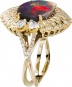 Кольцо с опалом и бриллиантами из комбинированного золота 750 пробы
