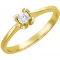 Кольцо с 1 бриллиантом из жёлтого золота 