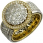 Кольцо с 229 бриллиантами из комбинированного золота 750 пробы
