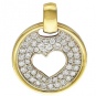 Подвеска Сердце с 49 бриллиантами из комбинированного золота 750 пробы