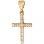 Крестик с 11 бриллиантами из красного золота 