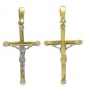 Крестик с 4 бриллиантами из комбинированного золота 750 пробы