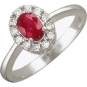 Кольцо с бриллиантами, рубином из белого золота