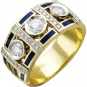 Кольцо с бриллиантами, вставкой из эмали из комбинированного золота 750