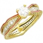 Кольцо с бриллиантами, вставкой из эмали из комбинированного золота 750