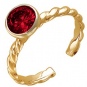 Кольцо Косичка со шпинелью из красного золота