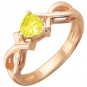 Кольцо с хризолитом из красного золота