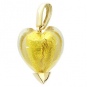 Подвеска Сердце с мурано из желтого золота