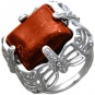 Кольцо Стрекоза с яшмой из серебра