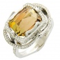 Кольцо с бриллиантами, турмалином из белого золота 750 пробы