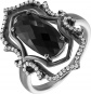 Кольцо с бриллиантами, ониксом из черного золота 750 пробы