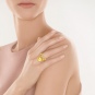 Кольцо с бриллиантами, жемчугом из желтого золота