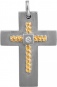 Крестик с бриллиантом из комбинированного золота