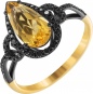 Кольцо с бриллиантами, цитрином из комбинированного золота