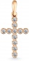 Крестик с бриллиантами из красного золота