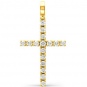 Крестик с сапфиром, бриллиантом из белого золота